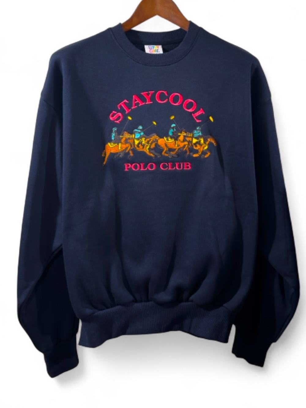 STAYCOOL Embroidered Polo Club Design Crew Sweatshirt Size Men’s Medium (NWT)